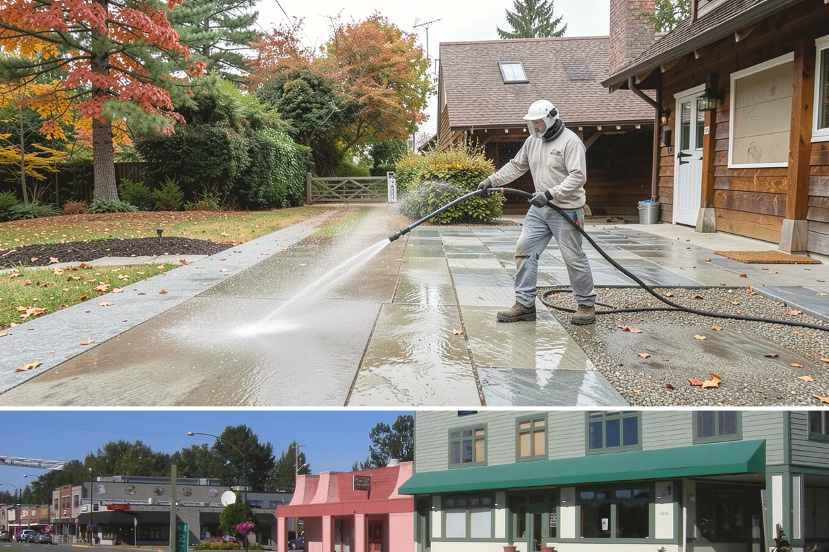 Asphalt Driveway Cleaning in Snoqualmie, King County, WA - Warm, dry days are best so the porous asphalt can dry fully after cleaning.