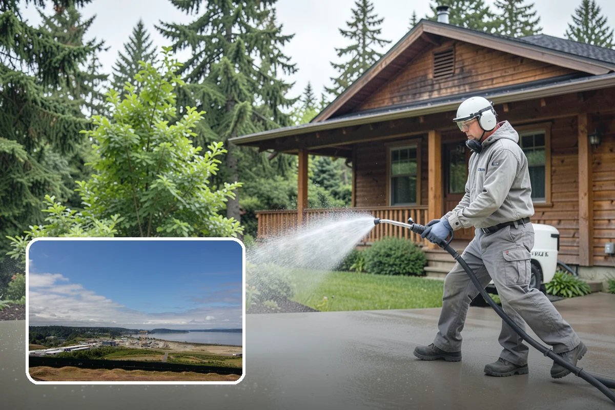 Asphalt Driveway Cleaning in University Place, Pierce County, WA - Cleans without dislodging asphalt aggregate