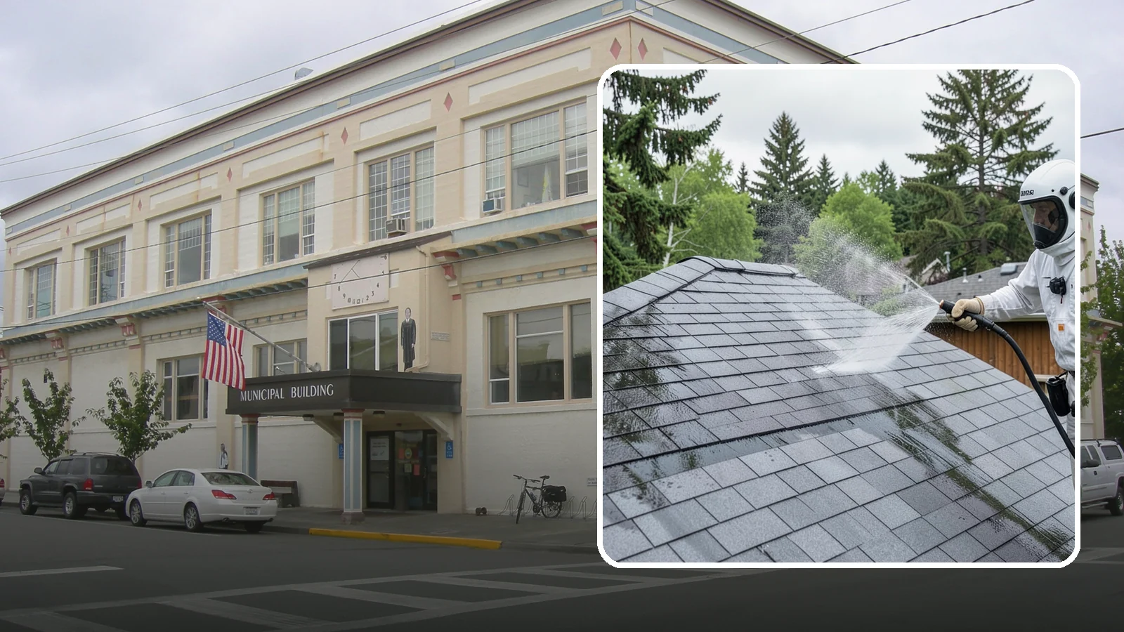 Asphalt Shingle Roof Cleaning in Anacortes, Skagit County, WA - Specialized cleaning for asphalt and composition shingle roofs that removes the black streaks common across Washington...