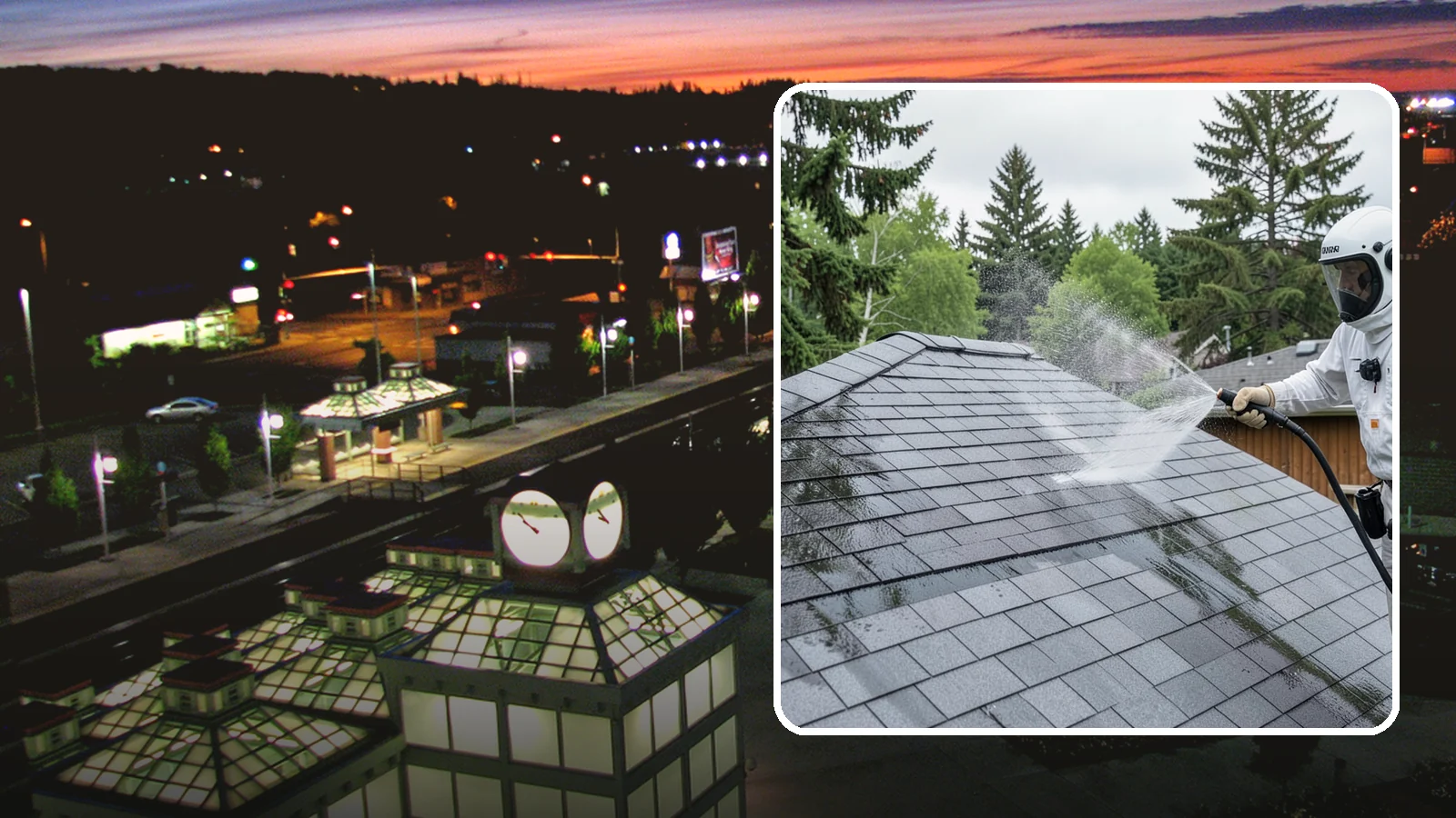 Asphalt Shingle Roof Cleaning in Auburn, King County, WA - Specialized cleaning for asphalt and composition shingle roofs that removes the black streaks common across Washington...