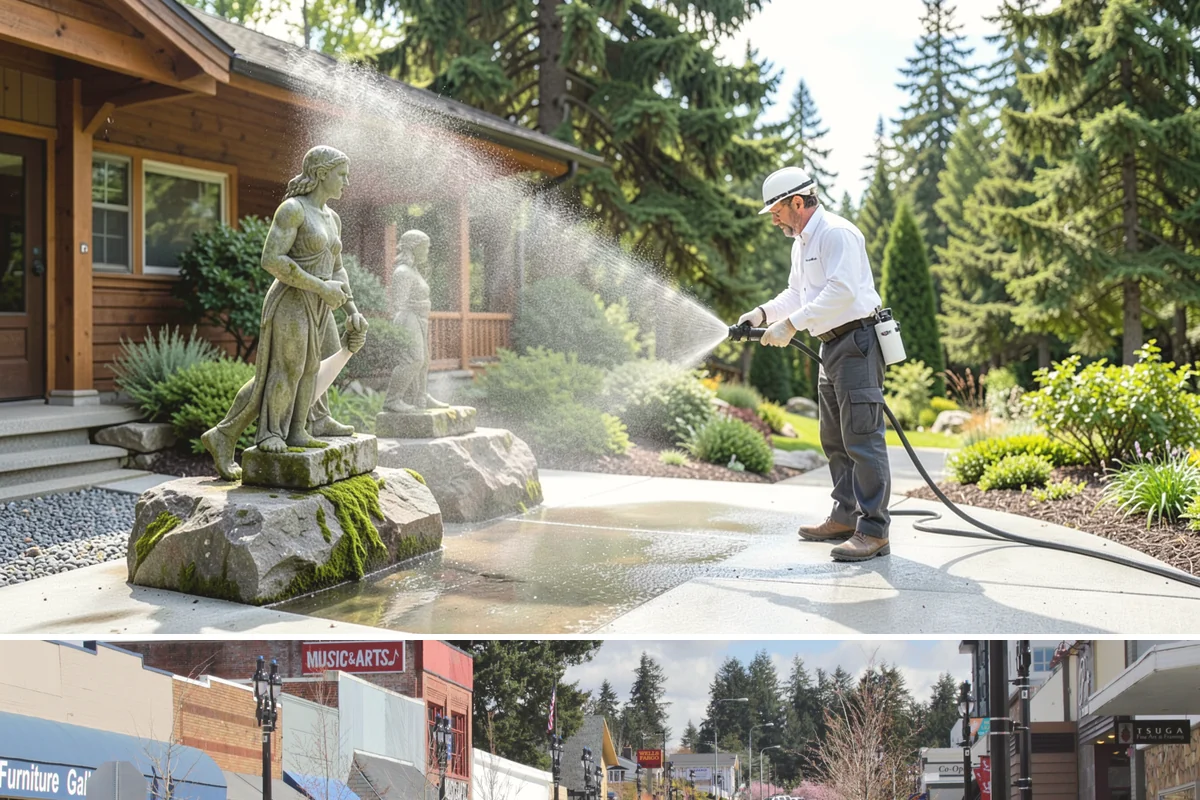 Asphalt Shingle Roof Cleaning in Bothell, King County, WA - Plan shingle treatments for the drier summer window when solutions can fully break the algae down.