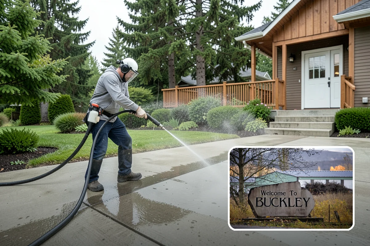 Asphalt Shingle Roof Cleaning in Buckley, Pierce County, WA - Eliminates unsightly black streaks and restores an even roof color