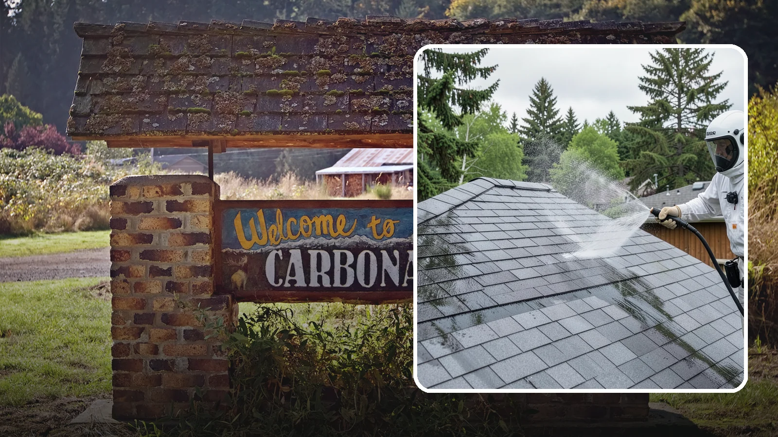 Asphalt Shingle Roof Cleaning in Carbonado, Pierce County, WA - Specialized cleaning for asphalt and composition shingle roofs that removes the black streaks common across Washington...