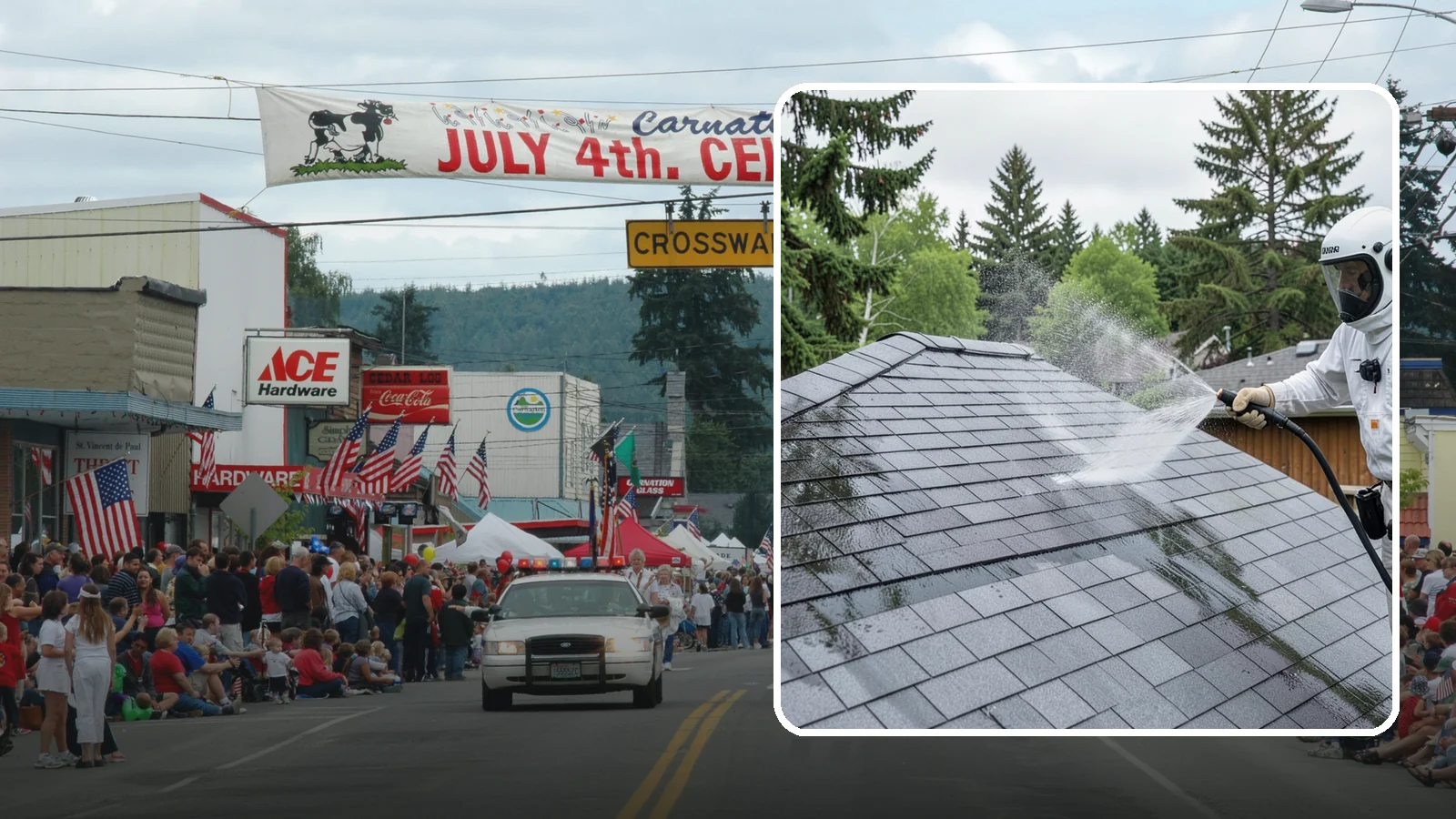 Asphalt Shingle Roof Cleaning in Carnation, King County, WA - Specialized cleaning for asphalt and composition shingle roofs that removes the black streaks common across Washington...