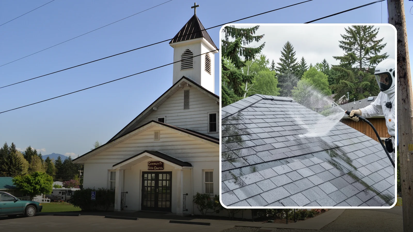 Asphalt Shingle Roof Cleaning in Concrete, Skagit County, WA - Specialized cleaning for asphalt and composition shingle roofs that removes the black streaks common across Washington...