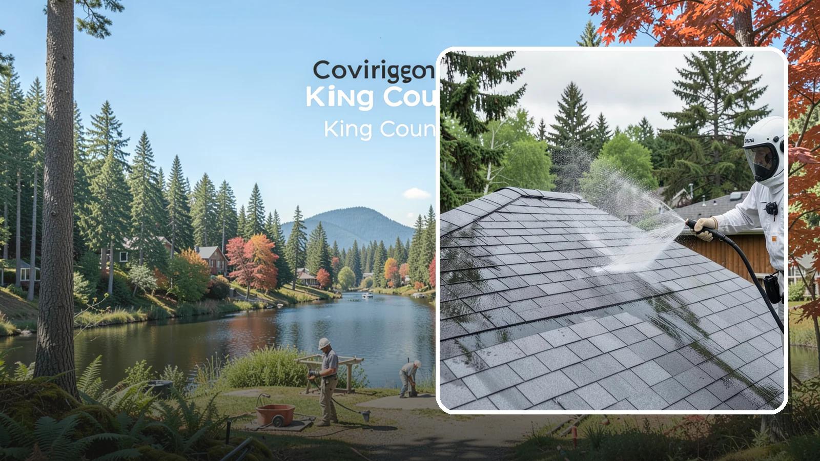 Asphalt Shingle Roof Cleaning in Covington, King County, WA - Specialized cleaning for asphalt and composition shingle roofs that removes the black streaks common across Washington...