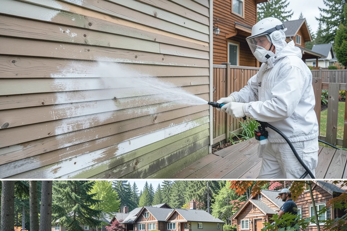Asphalt Shingle Roof Cleaning in Edgewood, Pierce County, WA - Plan shingle treatments for the drier summer window when solutions can fully break the algae down.
