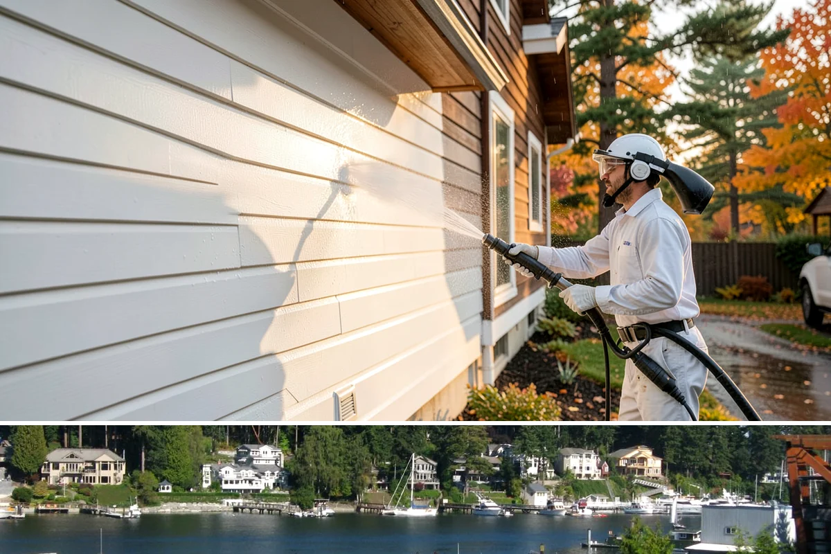 Asphalt Shingle Roof Cleaning in Gig Harbor, Pierce County, WA - Plan shingle treatments for the drier summer window when solutions can fully break the algae down.
