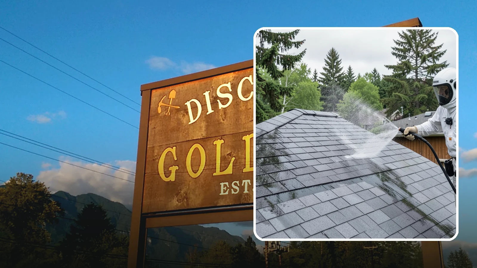 Asphalt Shingle Roof Cleaning in Gold Bar, Snohomish County, WA - Specialized cleaning for asphalt and composition shingle roofs that removes the black streaks common across Washington...