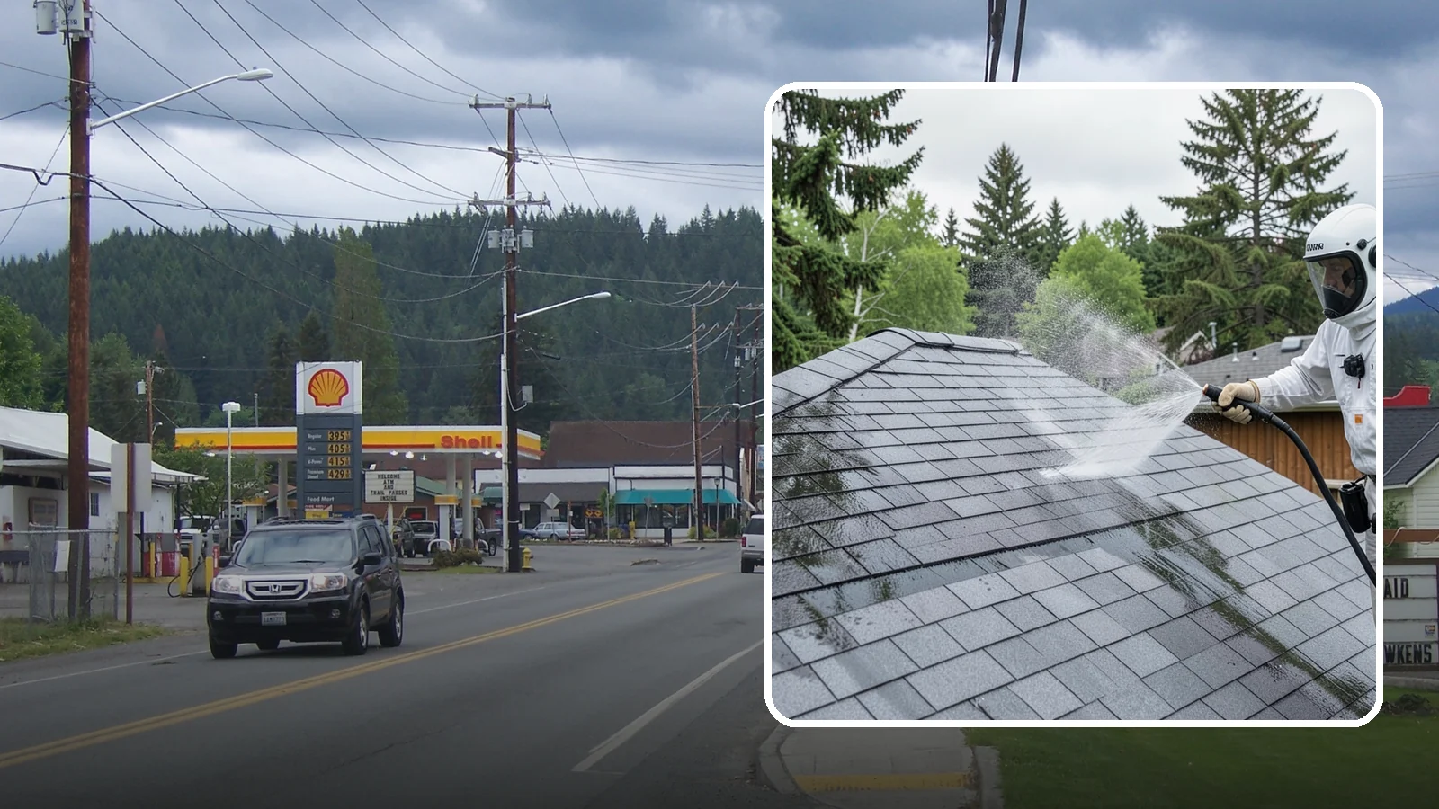 Asphalt Shingle Roof Cleaning in Granite Falls, Snohomish County, WA - Specialized cleaning for asphalt and composition shingle roofs that removes the black streaks common across Washington...