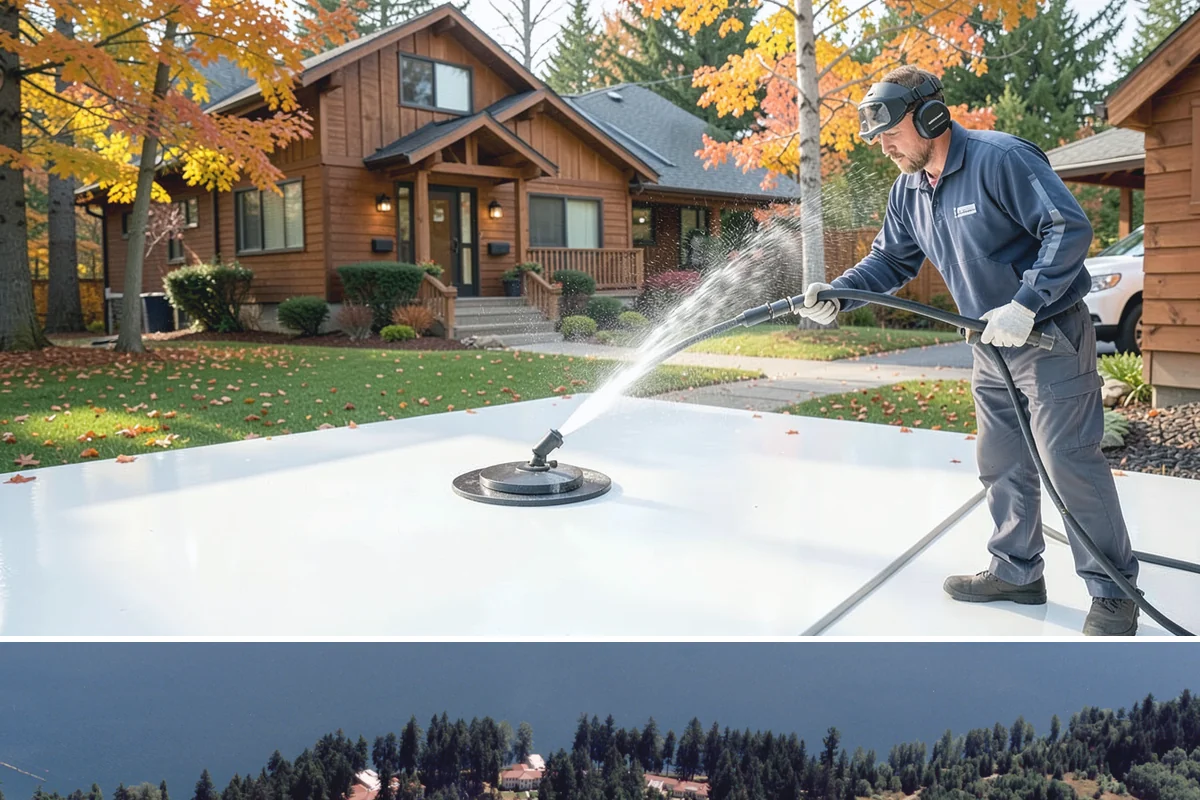 Asphalt Shingle Roof Cleaning in Lakewood, Pierce County, WA - Plan shingle treatments for the drier summer window when solutions can fully break the algae down.