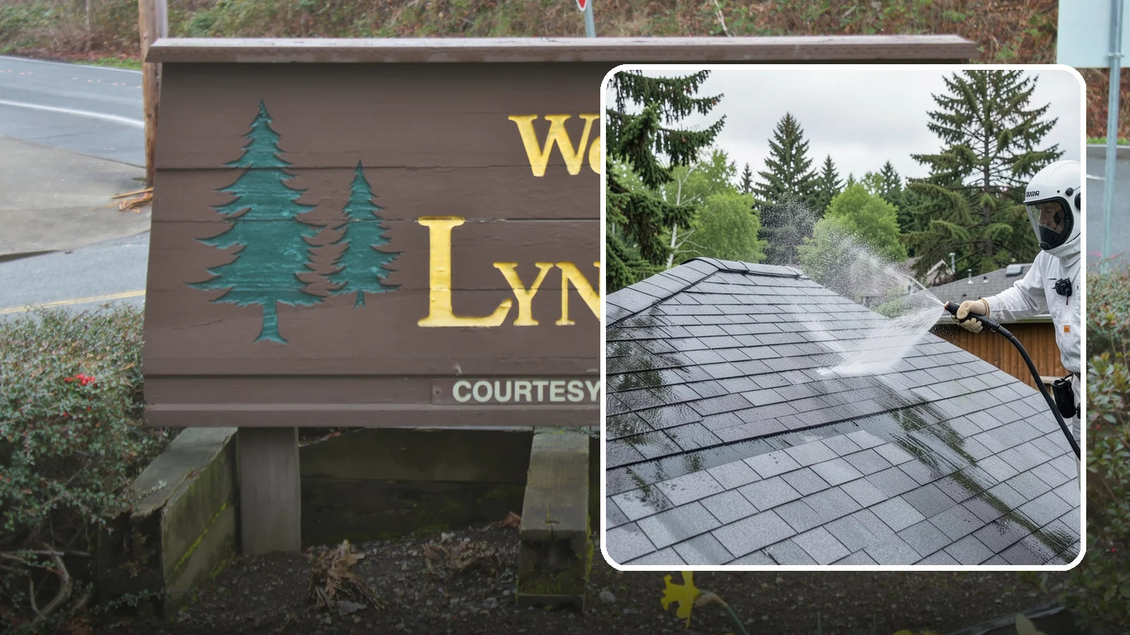 Asphalt Shingle Roof Cleaning in Lynnwood, Snohomish County, WA - Specialized cleaning for asphalt and composition shingle roofs that removes the black streaks common across Washington...
