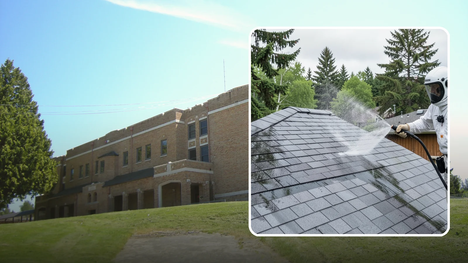 Asphalt Shingle Roof Cleaning in Maple Valley, King County, WA - Specialized cleaning for asphalt and composition shingle roofs that removes the black streaks common across Washington...