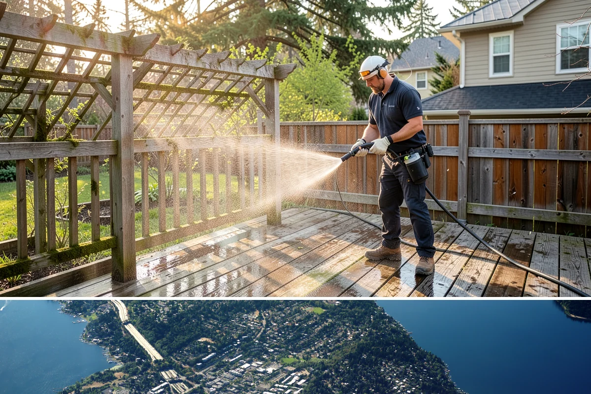 Asphalt Shingle Roof Cleaning in Mercer Island, King County, WA - Plan shingle treatments for the drier summer window when solutions can fully break the algae down.