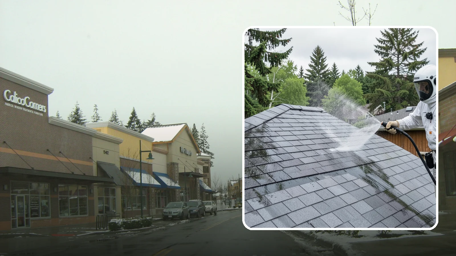 Asphalt Shingle Roof Cleaning in Mill Creek, Snohomish County, WA - Specialized cleaning for asphalt and composition shingle roofs that removes the black streaks common across Washington...