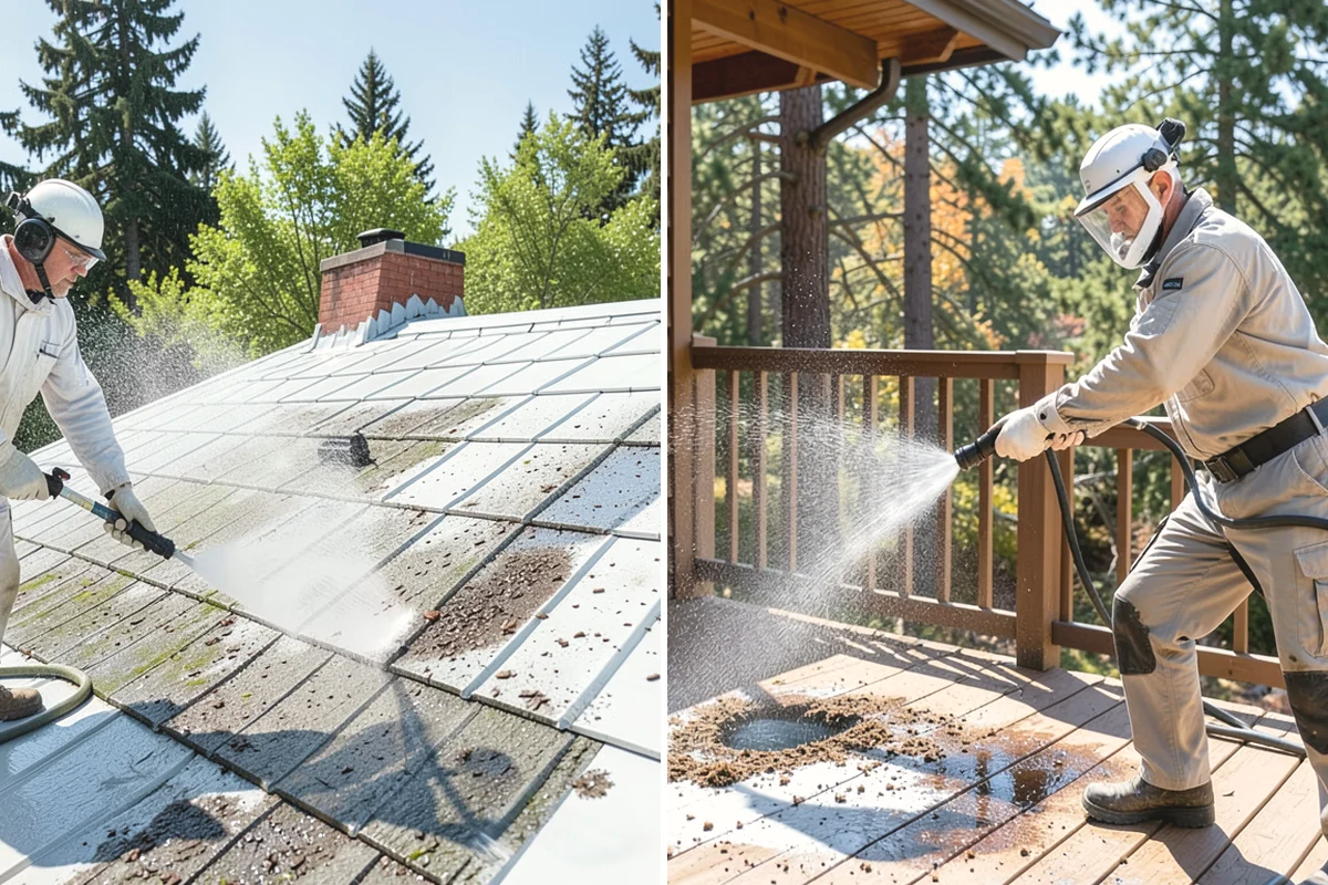 Asphalt Shingle Roof Cleaning in Mukilteo, Snohomish County, WA - Walk the roof to note streaking, moss clumps, and worn areas