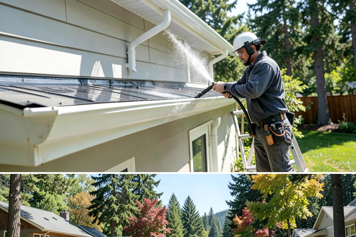 Asphalt Shingle Roof Cleaning in Orting, Pierce County, WA - Plan shingle treatments for the drier summer window when solutions can fully break the algae down.