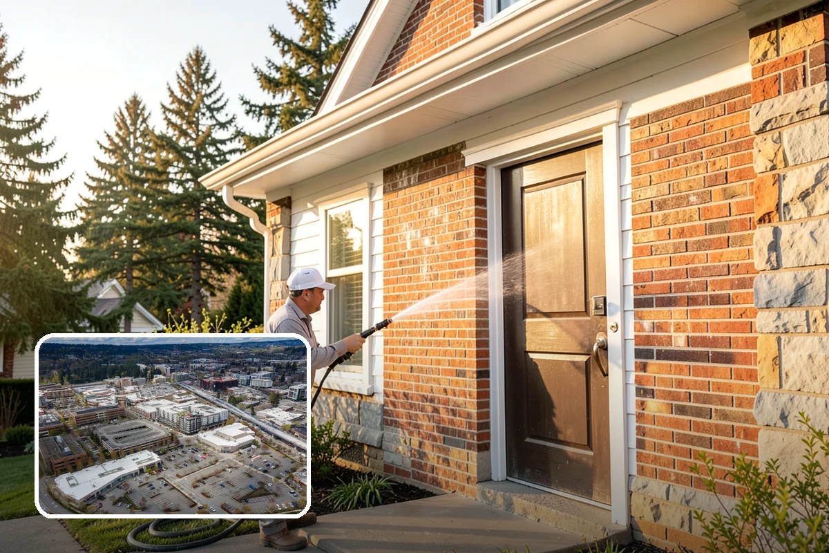 Asphalt Shingle Roof Cleaning in Redmond, King County, WA - Eliminates unsightly black streaks and restores an even roof color