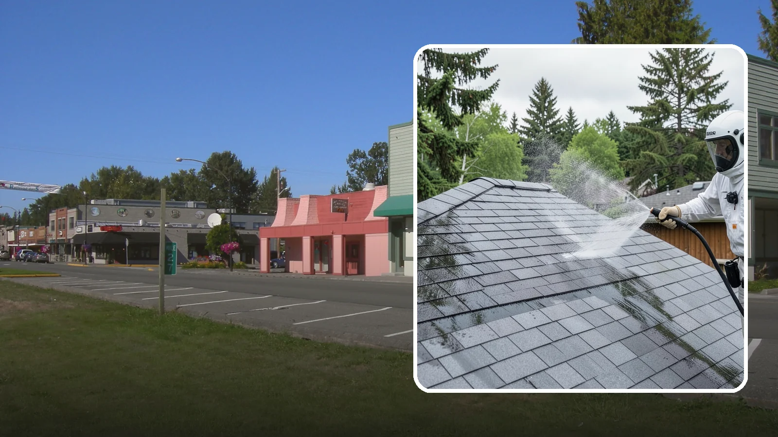 Asphalt Shingle Roof Cleaning in Snoqualmie, King County, WA - Specialized cleaning for asphalt and composition shingle roofs that removes the black streaks common across Washington...