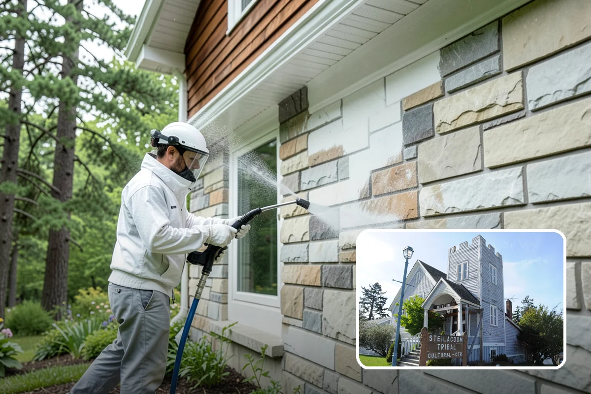 Asphalt Shingle Roof Cleaning in Steilacoom, Pierce County, WA - Eliminates unsightly black streaks and restores an even roof color