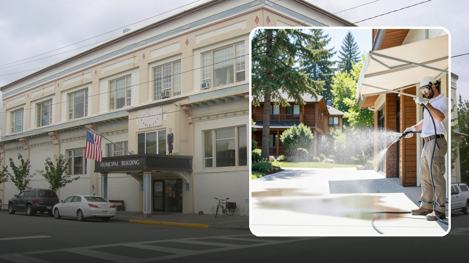 Awning Cleaning in Anacortes, Skagit County, WA - We soft wash fabric and metal awnings to strip the black streaks and mildew that Northwest moisture leaves behind.