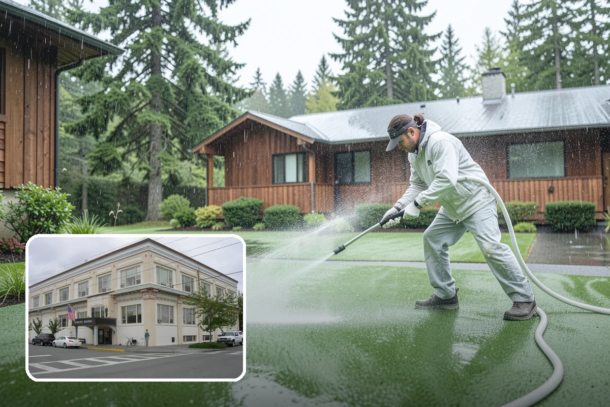Awning Cleaning in Anacortes, Skagit County, WA - Removes mildew streaking common to wet Northwest summers