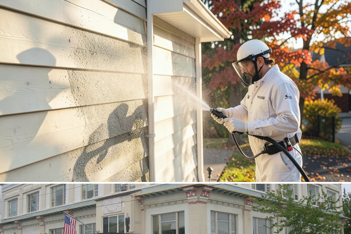 Awning Cleaning in Anacortes, Skagit County, WA - Late spring cleaning removes the mildew that builds through the wet season and readies awnings for summer use.
