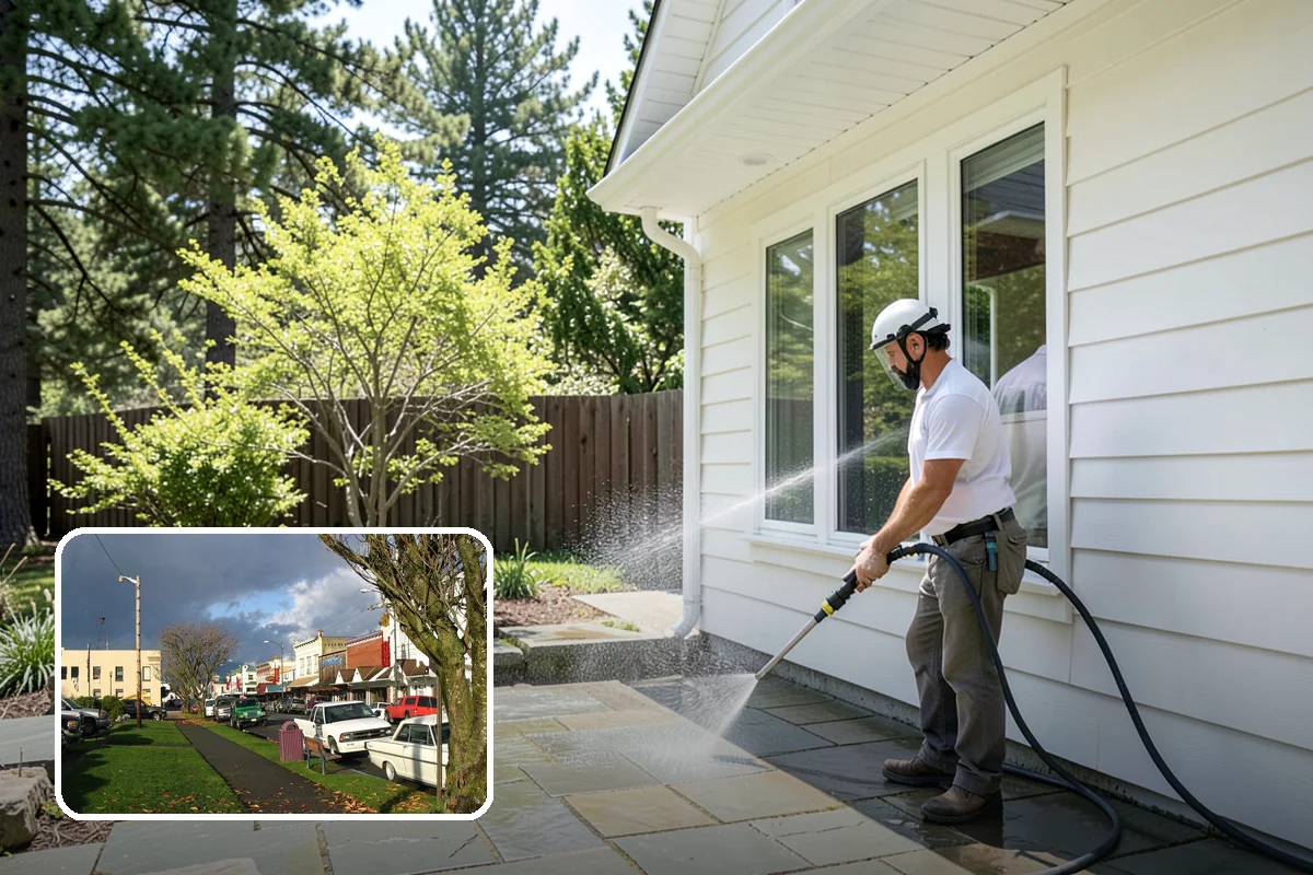 Awning Cleaning in Arlington, Snohomish County, WA - Removes mildew streaking common to wet Northwest summers