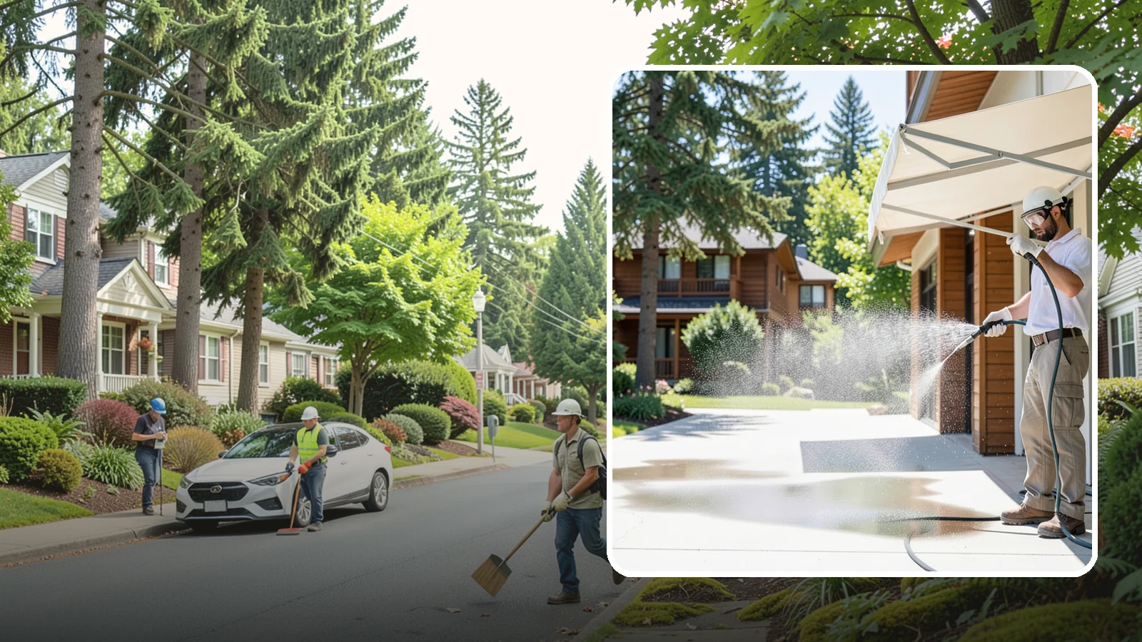Awning Cleaning in Beaux Arts Village, King County, WA - We soft wash fabric and metal awnings to strip the black streaks and mildew that Northwest moisture leaves behind.