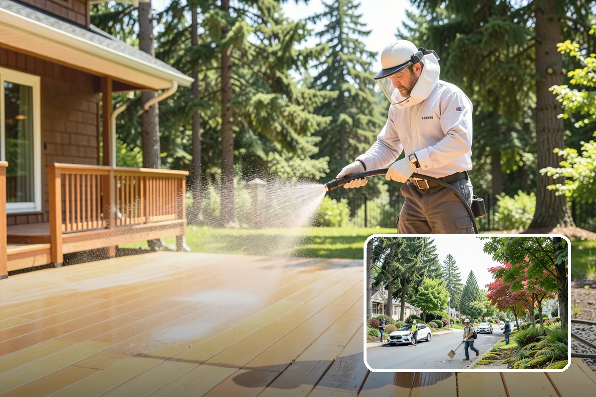 Awning Cleaning in Beaux Arts Village, King County, WA - Removes mildew streaking common to wet Northwest summers