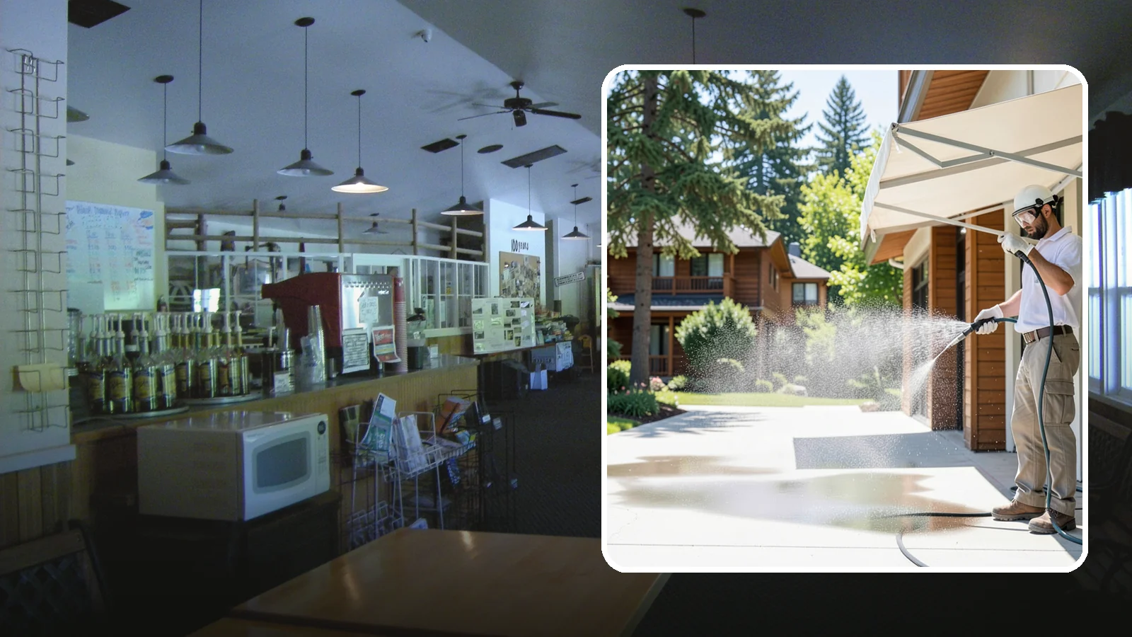 Awning Cleaning in Black Diamond, King County, WA - We soft wash fabric and metal awnings to strip the black streaks and mildew that Northwest moisture leaves behind.