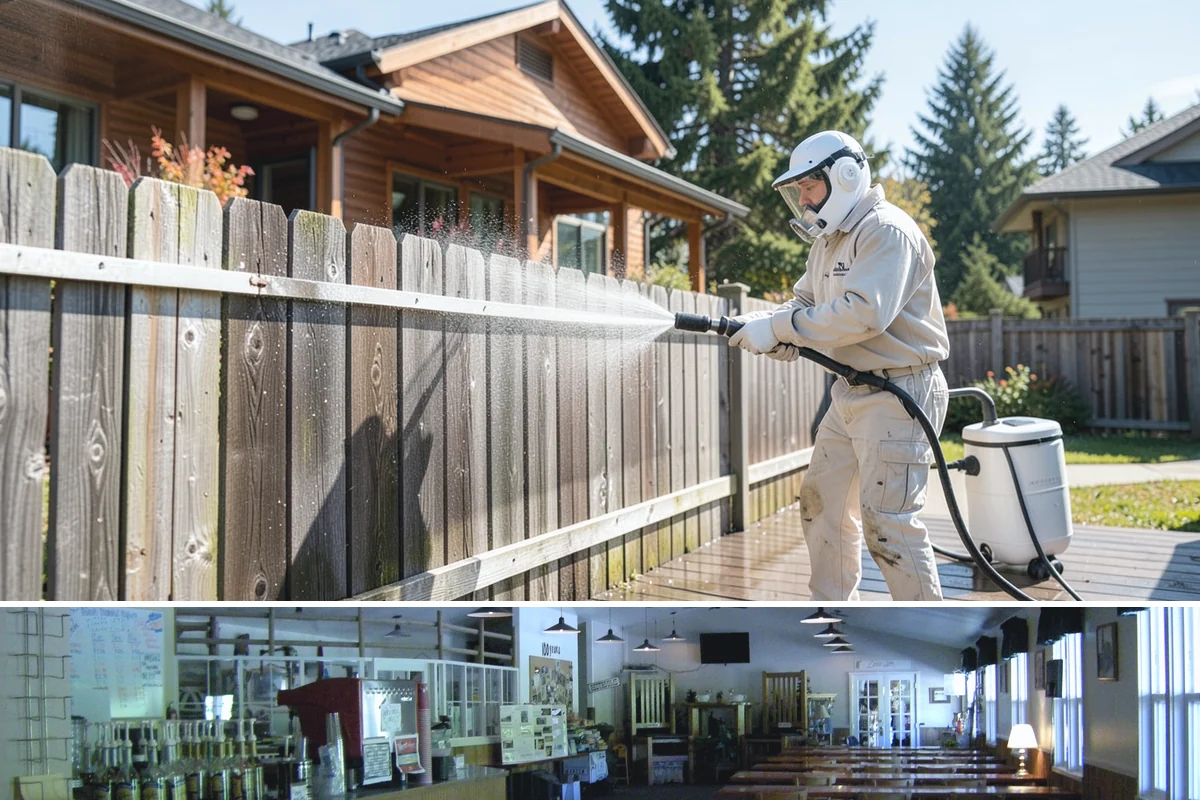 Awning Cleaning in Black Diamond, King County, WA - Late spring cleaning removes the mildew that builds through the wet season and readies awnings for summer use.