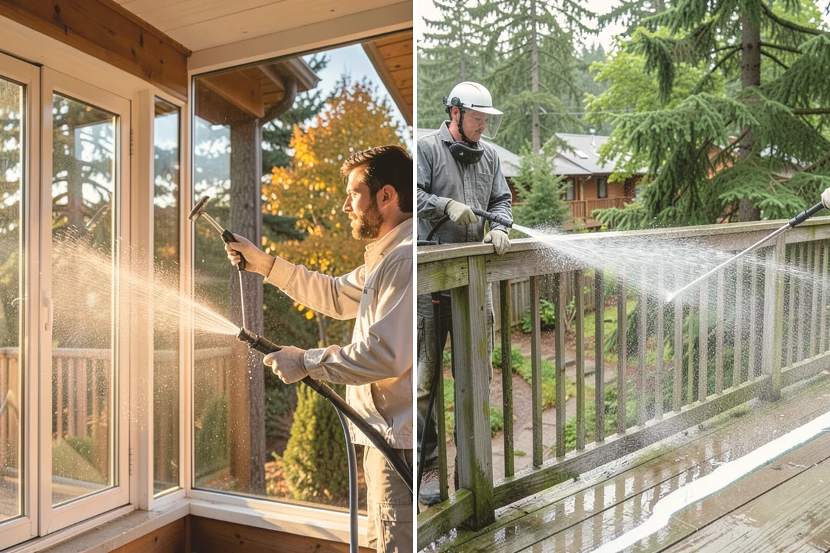 Awning Cleaning in Brier, Snohomish County, WA - Dry-brush loose debris and spot-check fabric colorfastness
