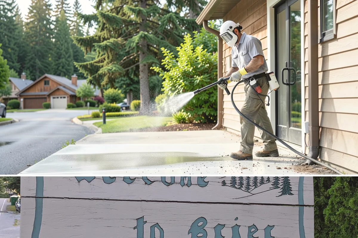 Awning Cleaning in Brier, Snohomish County, WA - Late spring cleaning removes the mildew that builds through the wet season and readies awnings for summer use.