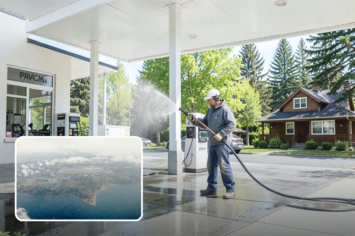 Awning Cleaning in Burien, King County, WA - Removes mildew streaking common to wet Northwest summers
