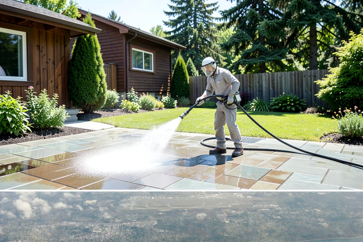 Awning Cleaning in Burien, King County, WA - Late spring cleaning removes the mildew that builds through the wet season and readies awnings for summer use.
