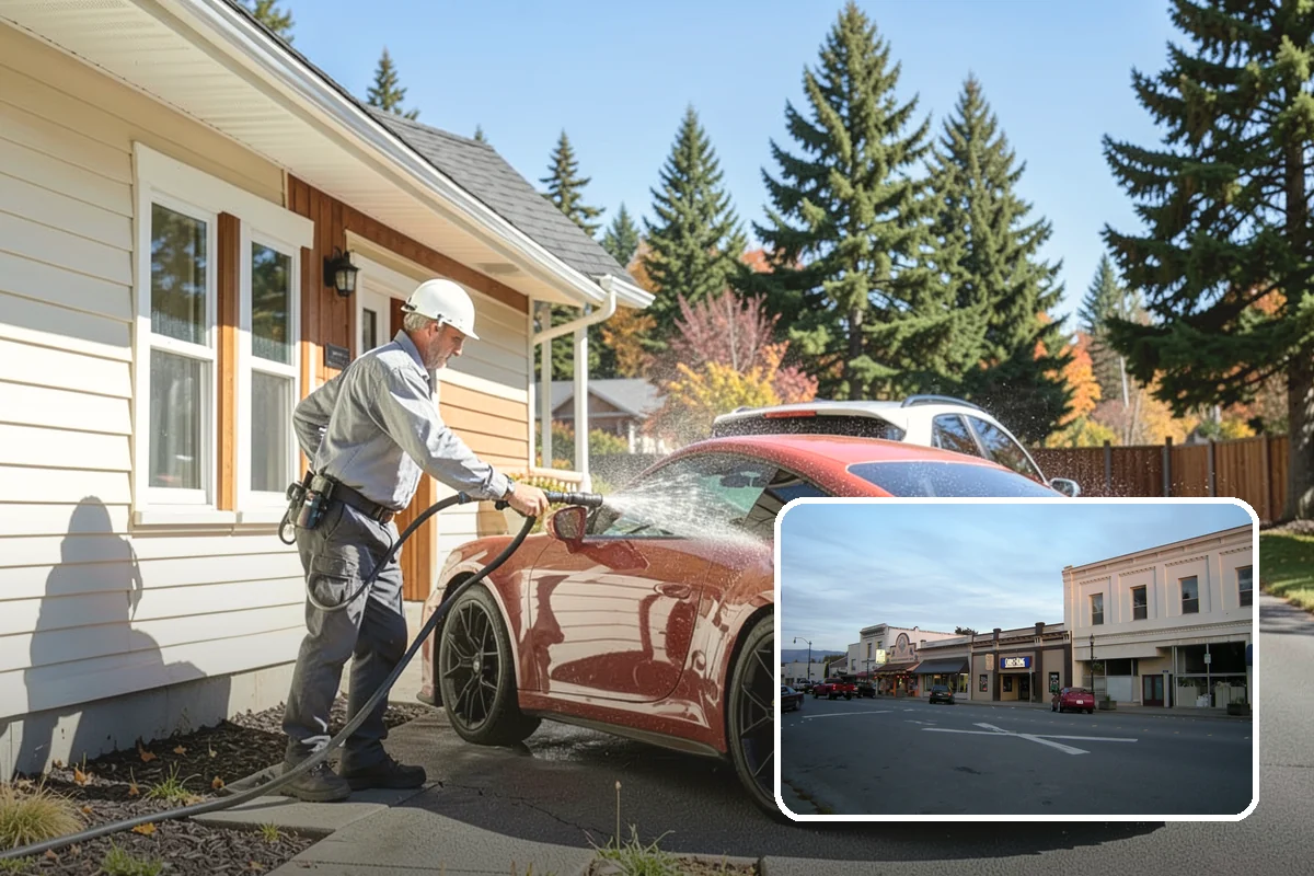 Awning Cleaning in Burlington, Skagit County, WA - Removes mildew streaking common to wet Northwest summers