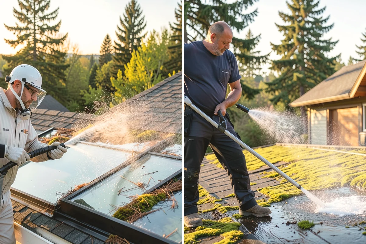 Awning Cleaning in Carbonado, Pierce County, WA - Dry-brush loose debris and spot-check fabric colorfastness