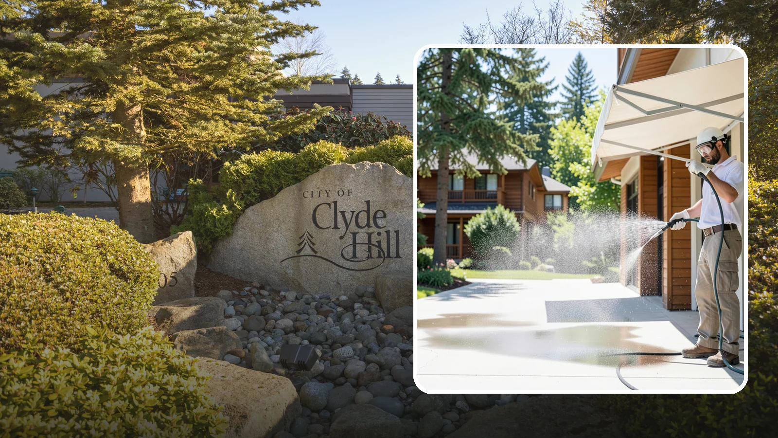 Awning Cleaning in Clyde Hill, King County, WA - We soft wash fabric and metal awnings to strip the black streaks and mildew that Northwest moisture leaves behind.