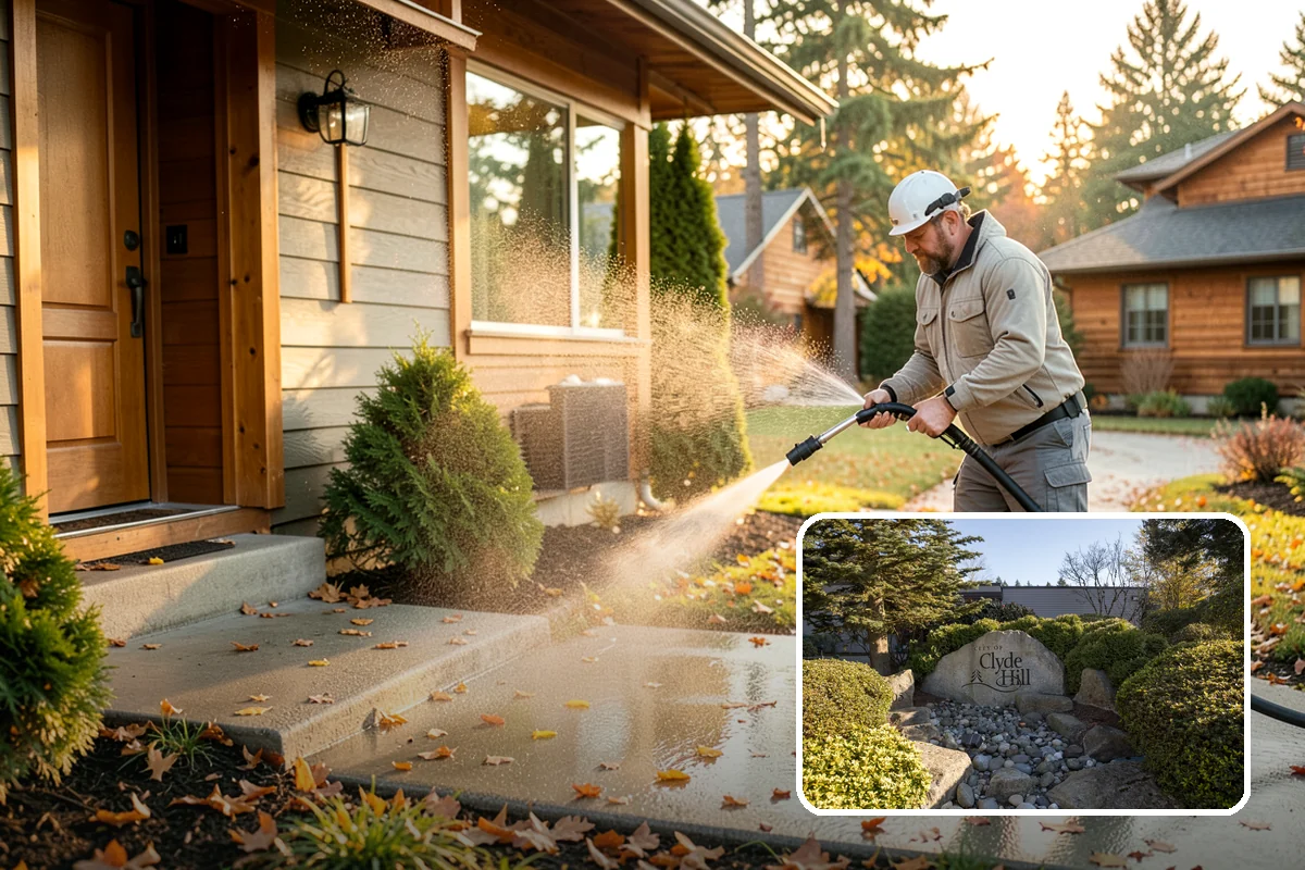 Awning Cleaning in Clyde Hill, King County, WA - Removes mildew streaking common to wet Northwest summers