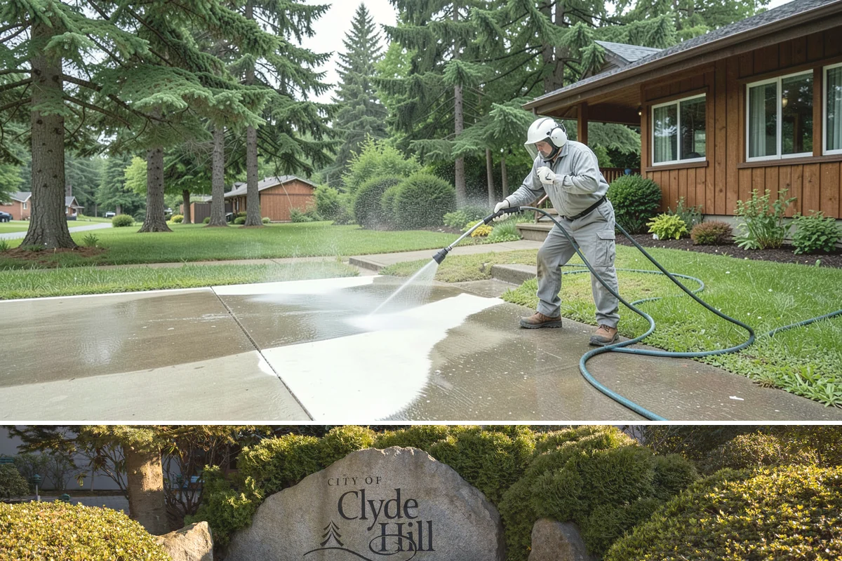 Awning Cleaning in Clyde Hill, King County, WA - Late spring cleaning removes the mildew that builds through the wet season and readies awnings for summer use.
