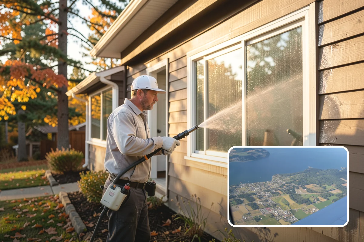 Awning Cleaning in Coupeville, Island County, WA - Removes mildew streaking common to wet Northwest summers