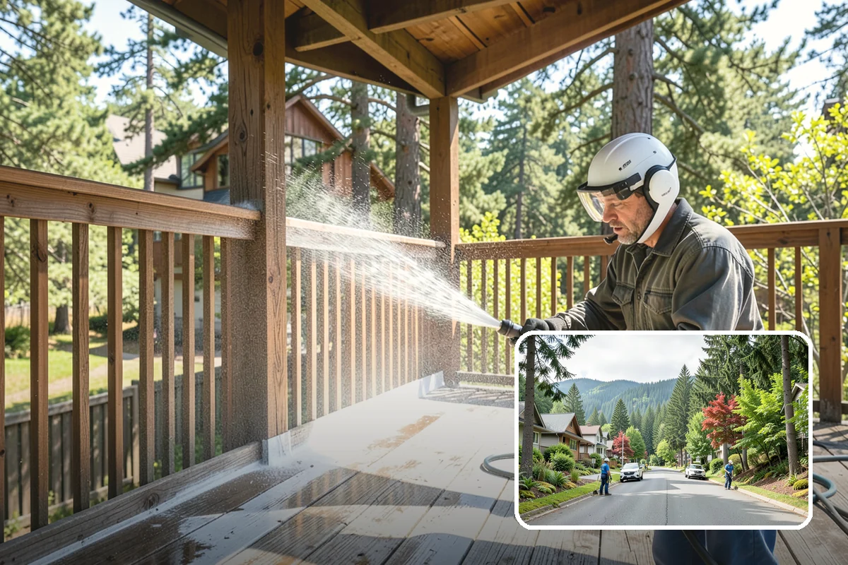 Awning Cleaning in Darrington, Snohomish County, WA - Removes mildew streaking common to wet Northwest summers