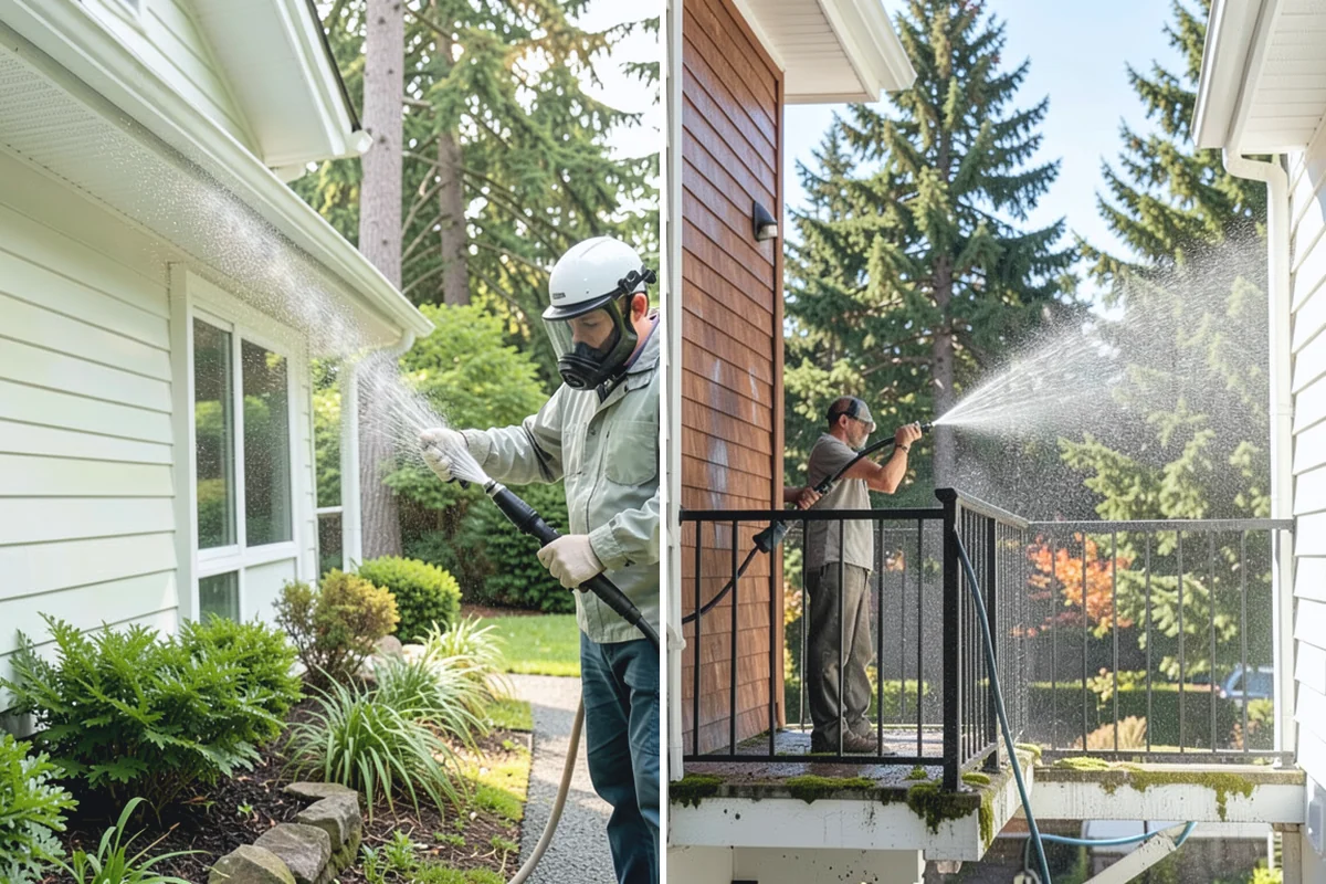 Awning Cleaning in Darrington, Snohomish County, WA - Dry-brush loose debris and spot-check fabric colorfastness