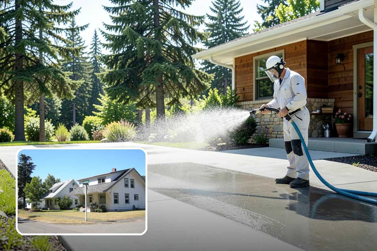 Awning Cleaning in DuPont, Pierce County, WA - Removes mildew streaking common to wet Northwest summers