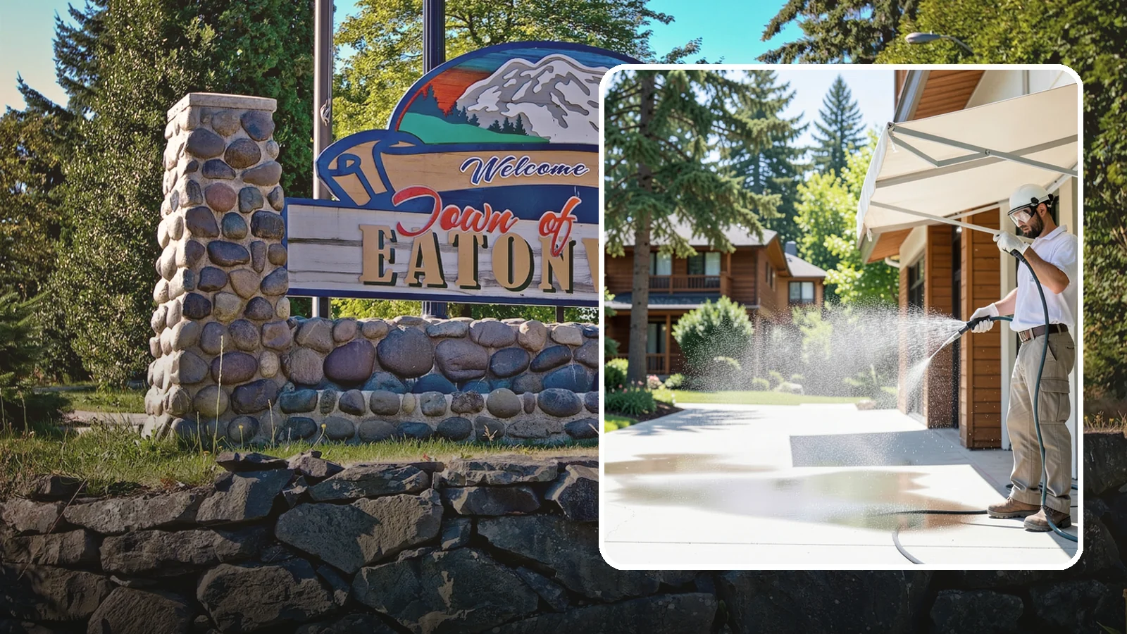 Awning Cleaning in Eatonville, Pierce County, WA - We soft wash fabric and metal awnings to strip the black streaks and mildew that Northwest moisture leaves behind.