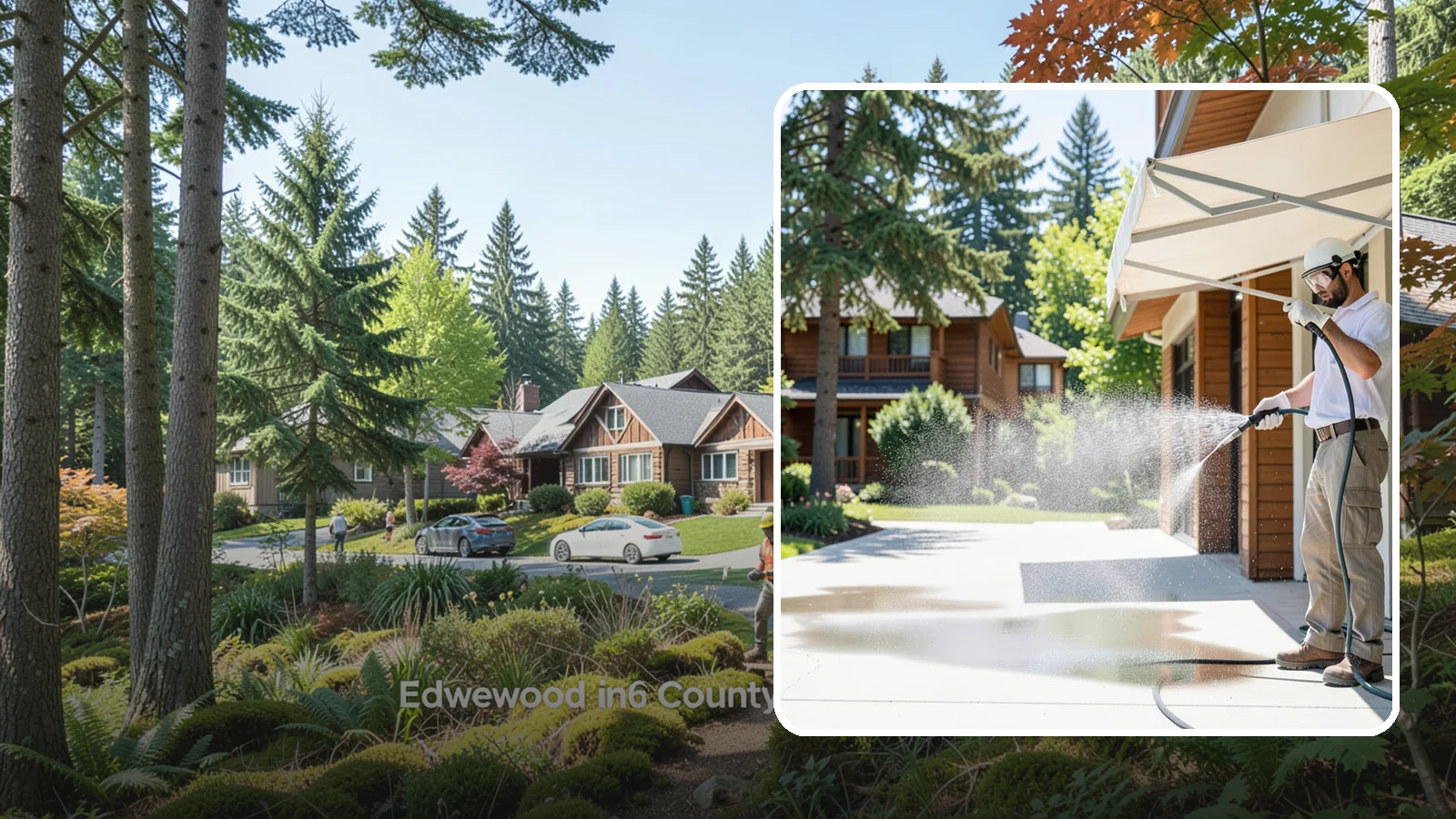 Awning Cleaning in Edgewood, Pierce County, WA - We soft wash fabric and metal awnings to strip the black streaks and mildew that Northwest moisture leaves behind.