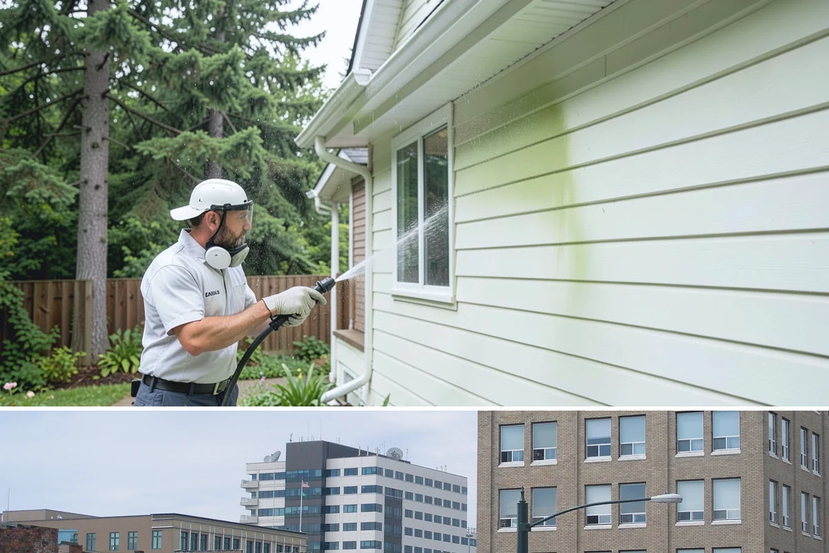 Awning Cleaning in Everett, Snohomish County, WA - Late spring cleaning removes the mildew that builds through the wet season and readies awnings for summer use.