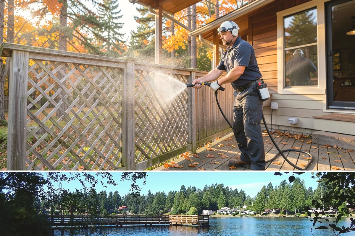 Awning Cleaning in Federal Way, King County, WA - Late spring cleaning removes the mildew that builds through the wet season and readies awnings for summer use.