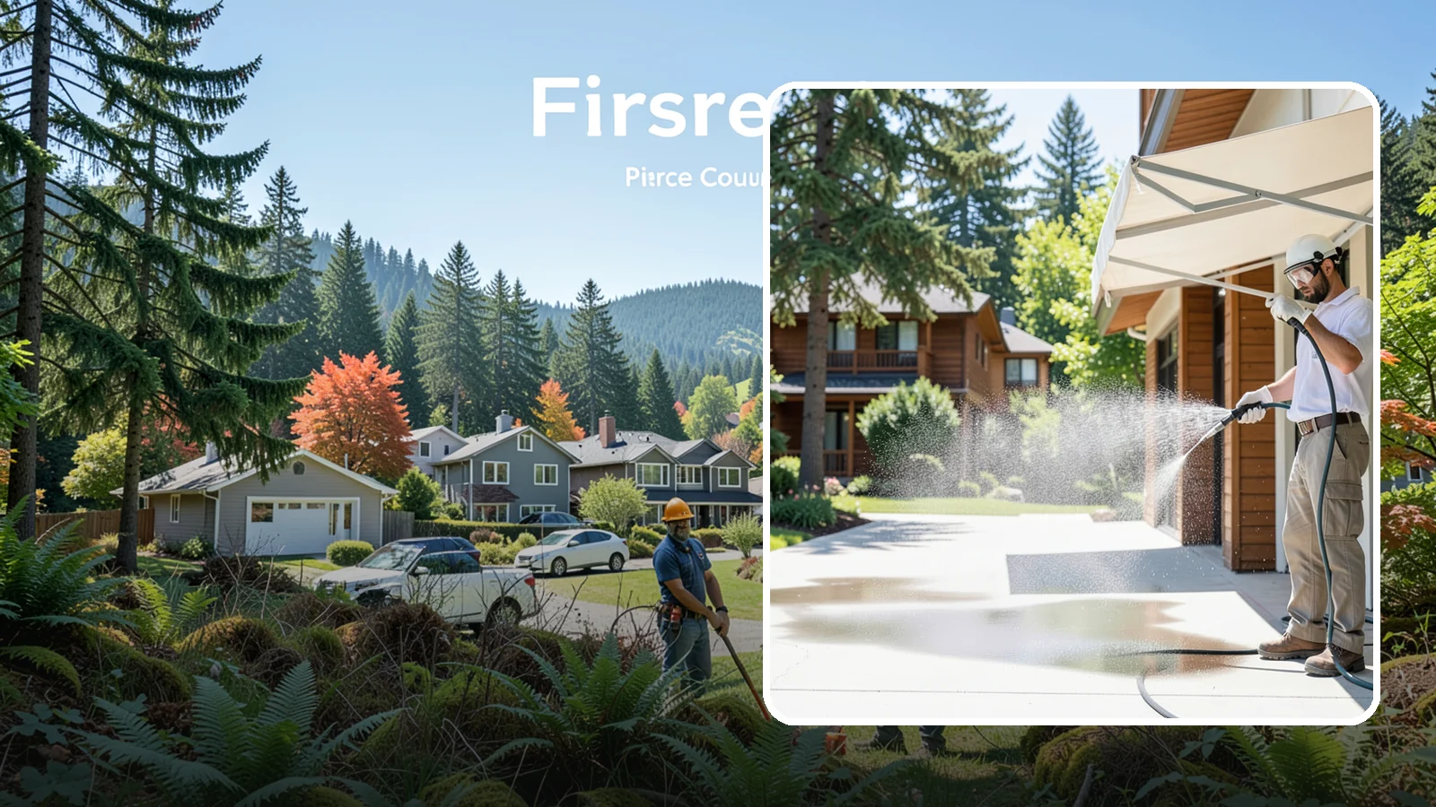 Awning Cleaning in Fircrest, Pierce County, WA - We soft wash fabric and metal awnings to strip the black streaks and mildew that Northwest moisture leaves behind.